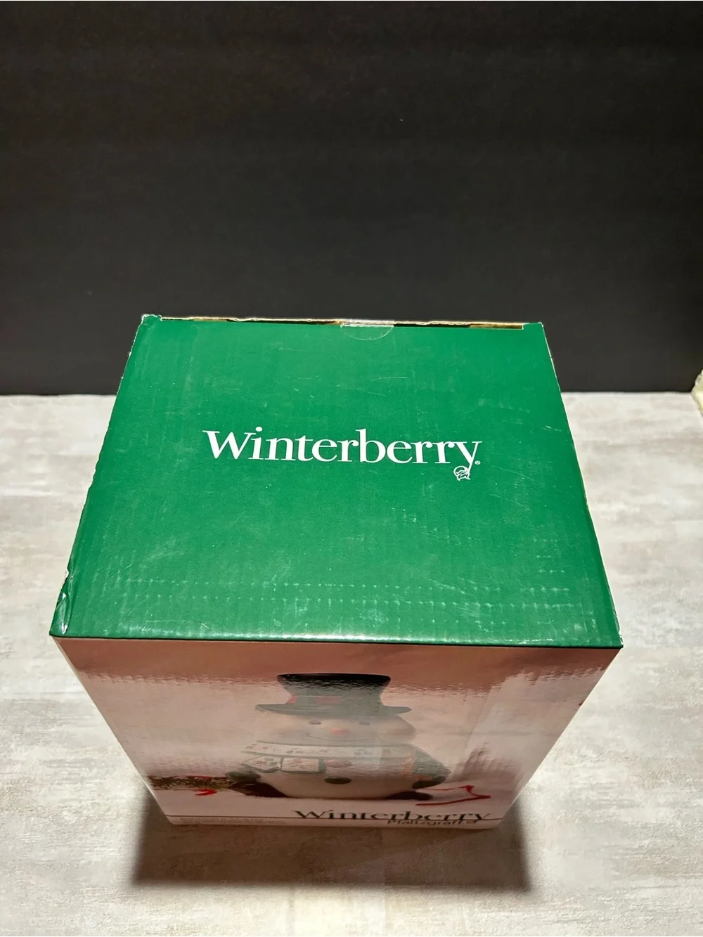 Pfaltzgraff Winterberry Snowman Jar - White with Red, Green & Brown Accents